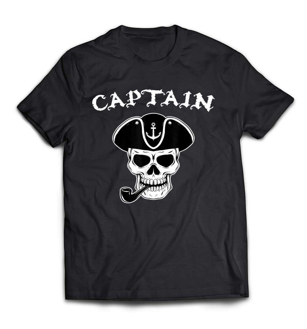 Pirate Captain T-Shirt: Nautical Skull Love Sailing Gift